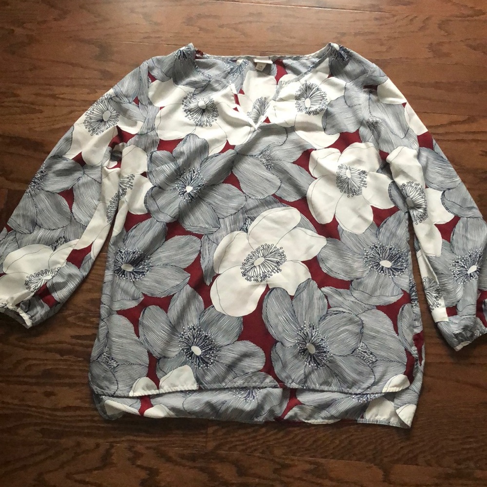 Merona High Low Floral Print Blouse